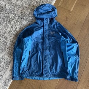 Mountain Hardwear Jacket Mens Small Dry.Q Evap Blue Hooded Rain Waterproof Shell